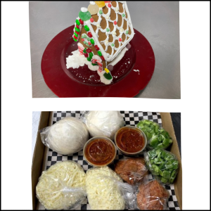 1 Pizza 1 Gingerbread House Kit Combo