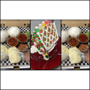 2 Pizza 1 Gingerbread House Kit Combo