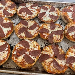 Halal Pepperoni Pizza Bagels